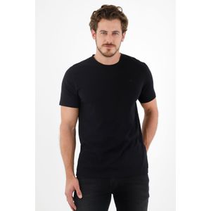 Camiseta negra con raqueta azul para hombre