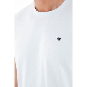 Camiseta cuello redondo azul para hombre