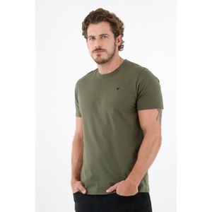 Camiseta verde cuello redondo para hombre