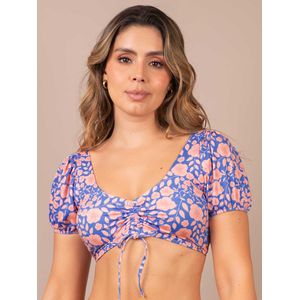 Top de Baño Manga Corta Azul