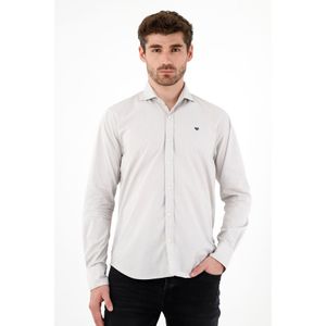 Camisa de tela preteñida gris para hombre