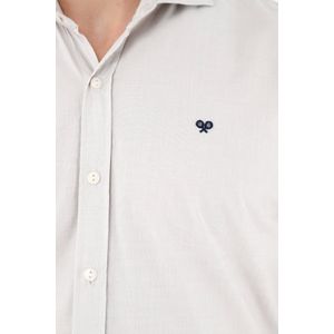 Camisa de tela preteñida gris para hombre