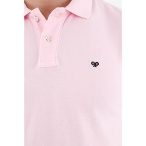 Polo rosada con raqueta multicolor para hombre