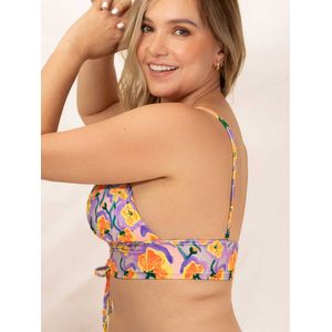 Top de Baño Triangular Estampado Lila