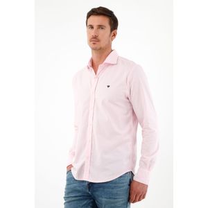 Camisa cuello francés rosada para hombre