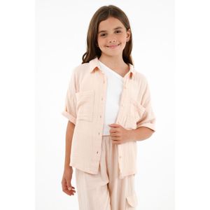 Camisa crudo de botones para niña