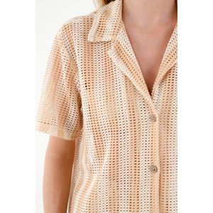 Camisa tipo bowling crudo para mujer