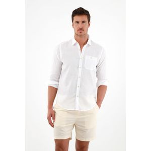 Bermuda crudo con elástico en cintura para hombre