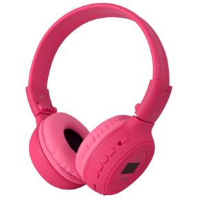 Diadema N65 Bluetooth Audifonos Pantalla Micro Sd Radio Fm Rosada