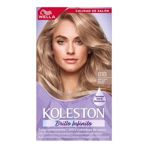 Tintura Wella Koleston Tono 818 Rubio Claro Brillante Perla