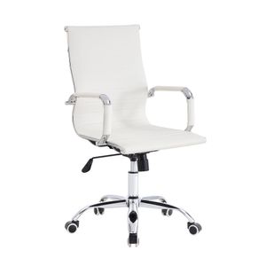 Silla Oficina X-56W, Blanca, con Comodo Espaldar y Rodachines