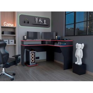Escritorio Gamer Guma 88 X 128 Homecollection Wengue Rojo