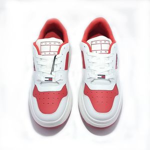 TENIS CASUAL DAMA TOMMY COLOR BLANCO Y ROJO