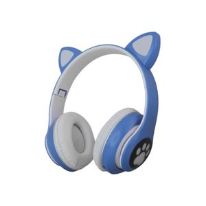 Diadema de Orejas de Gato con Bluetooth y Luces para Chicas Azul