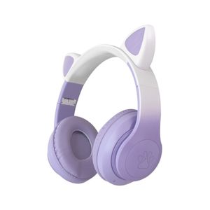 Diadema Inalambrica Diseño Gato Morada