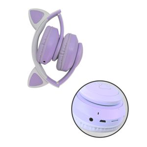 Diadema Inalambrica Diseño Gato Morada