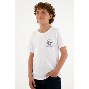Camiseta blanca con estampado en posterior para niño