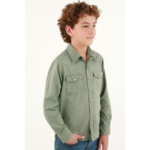 Camisa verde manga larga para niño