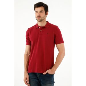 Polo roja con raqueta multicolor para hombre