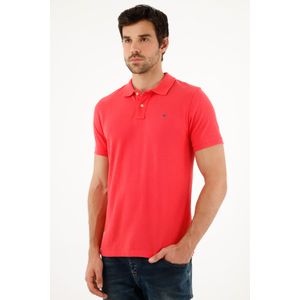 Polo rosada con raqueta multicolor para hombre