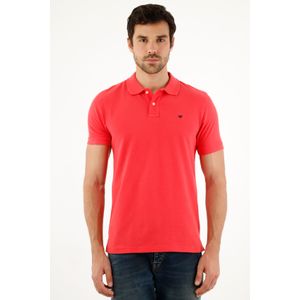 Polo rosada con raqueta multicolor para hombre