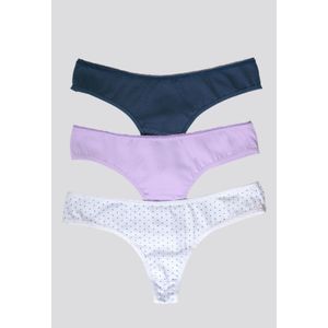 Brasilera Paq X3 Mujer Azul Navy/Lila/Estampado FI 96636