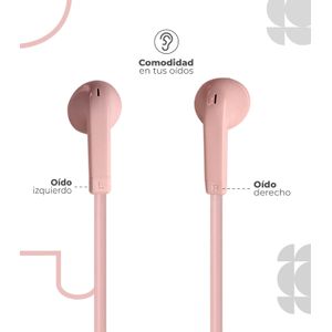 Manos Libres Auriculares  3.5 Bogo  Color Rosa