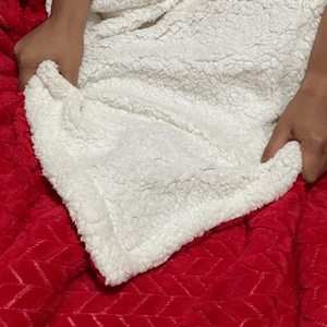 Cobija Térmica Ovejera Gigante Cama Doble Ropa de Cama Hogar Vino Tinto
