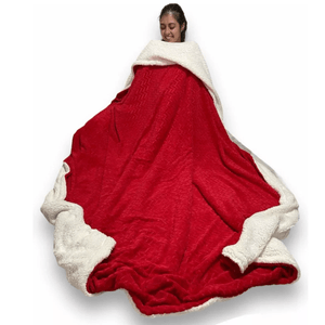 Cobija Térmica Ovejera Gigante Cama Doble Ropa de Cama Hogar Vino Tinto