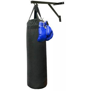 Saco De Boxeo Relleno +2 Pares De Guantes + Soporte NEGRO
