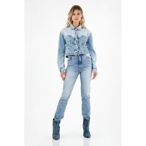 Chaqueta azul tipo torero para mujer