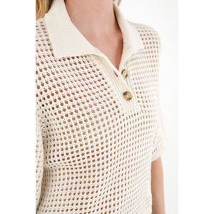 Camisa tejida crudo para mujer