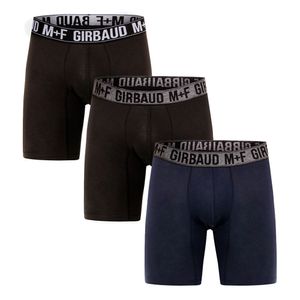 Boxer Tripack Negro/Azul Algodón-Licra Para Hombre Girbaud