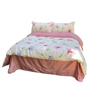 Funda de Duvet Estampado Lirios Rosados Doble