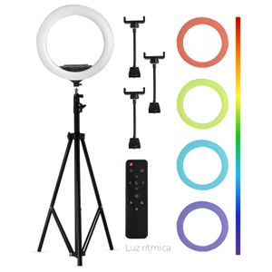 Aro De Luz Led 45cm Con Trípode Y Control Rgb