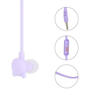 Manos Libres Auriculares Con Diseño Oso de Chupa Entrada 3.5 Violeta