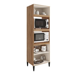 Alacena despensa porta microondas 70cm En MDP 15mm 3 Puertas Freijo