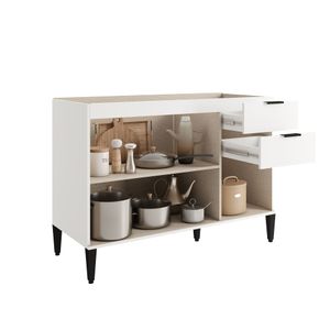 Mueble inferior de cocina 120 cm en MDP sin mesón Blanco