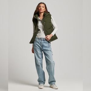Everest Hooded Puffer Gilet Para Mujer Superdry