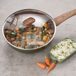 WOK CUARZO + TAPA DE VIDRIO