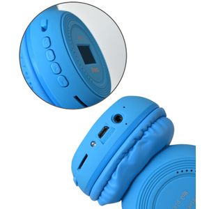 Diadema N65 Bluetooth Audifonos Pantalla Micro Sd Radio Fm Azul Claro