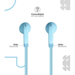 Manos Libres Auriculares  3.5 Bogo  Color Azul