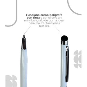 Lapiz Para Pantalla 2 en 1 Color Blanco