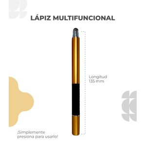 Lapiz Multifuncional Para Pantallas Dorado