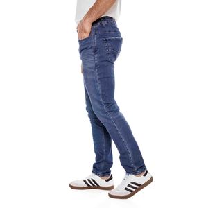 Slim Fit Jeans Tono Oscuro Con Desgastes