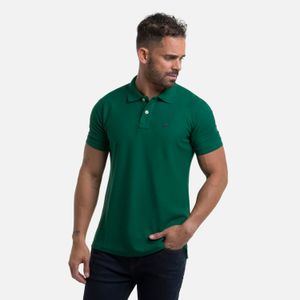 Polo Slim Color Verde Adidas Para Hombre