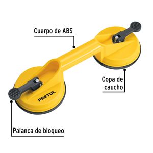 Ventosa Para Vidrio, Metal O Azulejos Doble Succión