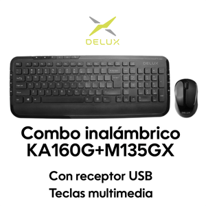 Combo Inalámbrico DELUX Teclado Multimedia  Mouse - Negro