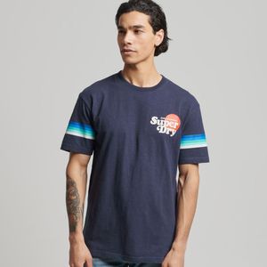 Camiseta Para Hombre Vintage Cali Stripe Tee Superdry