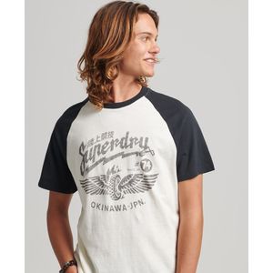 Camiseta Manga Corta Para Hombre Vintage Blackout Raglan Superdry